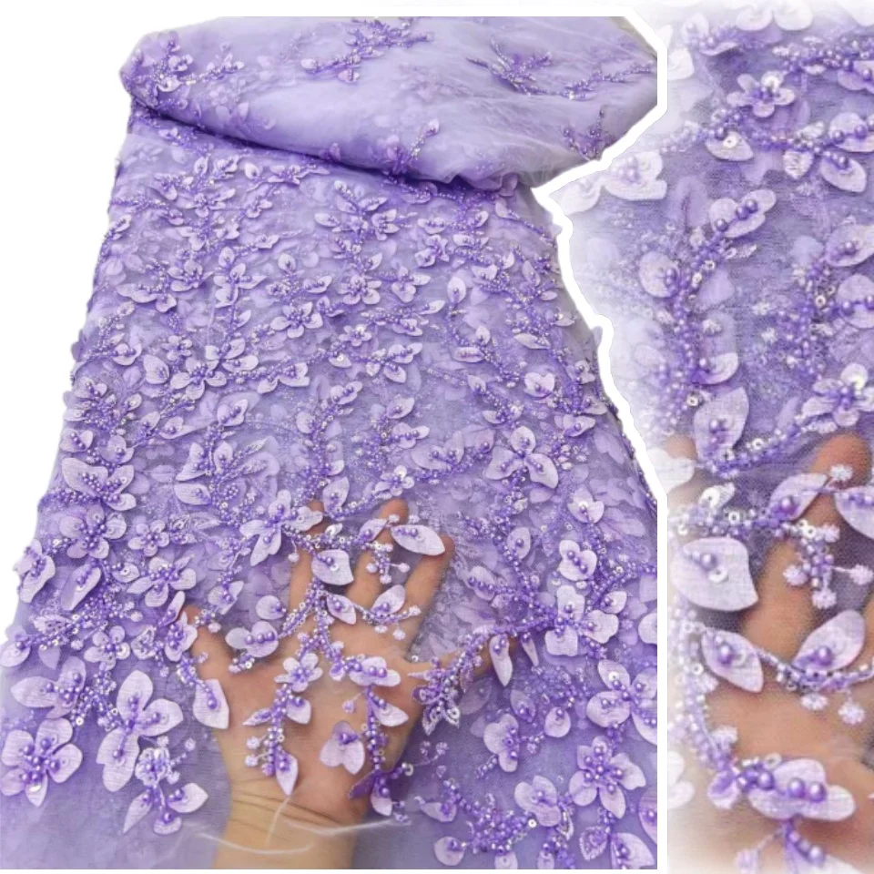 African Lace Fabric 2025 High Quality French 3D Flower Sequins Embroidery Beads Tulle Lace Fabric For Party Dress TP1582
African Lace Fabric 2025 High Quality French 3D Flower Sequins Embroidery Beads Tulle Lace Fabric For Party Dress TP1582