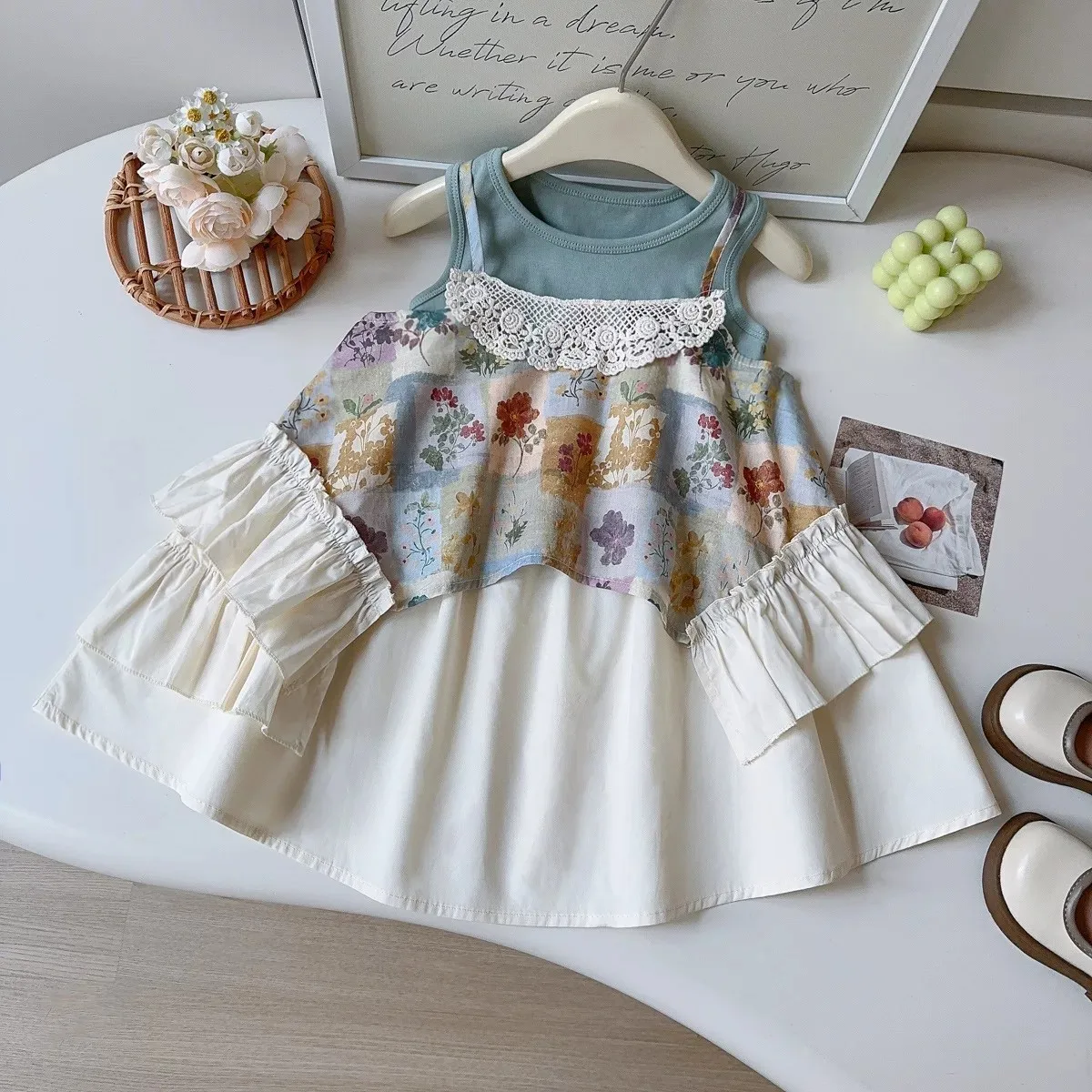 Girls' Set 2026 Summer New Baby Lace Lace Floral Strap Skirt Tank Top Two Piece Set
Girls' Set 2026 Summer New Baby Lace Lace Floral Strap Skirt Tank Top Two Piece Set