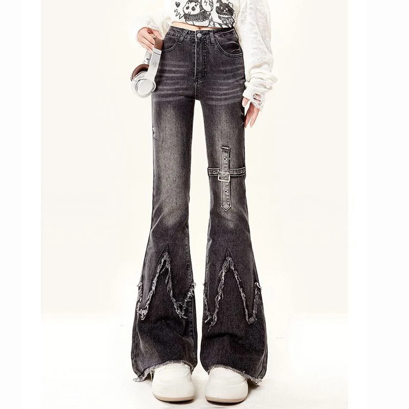 2025 Spring Vintage Black Gothic Jeans Women Washed Y2K Harajuku High Waist 2000s Streetwear Aesthetic Retro Denim Pants
2025 Spring Vintage Black Gothic Jeans Women Washed Y2K Harajuku High Waist 2000s Streetwear Aesthetic Retro Denim Pants