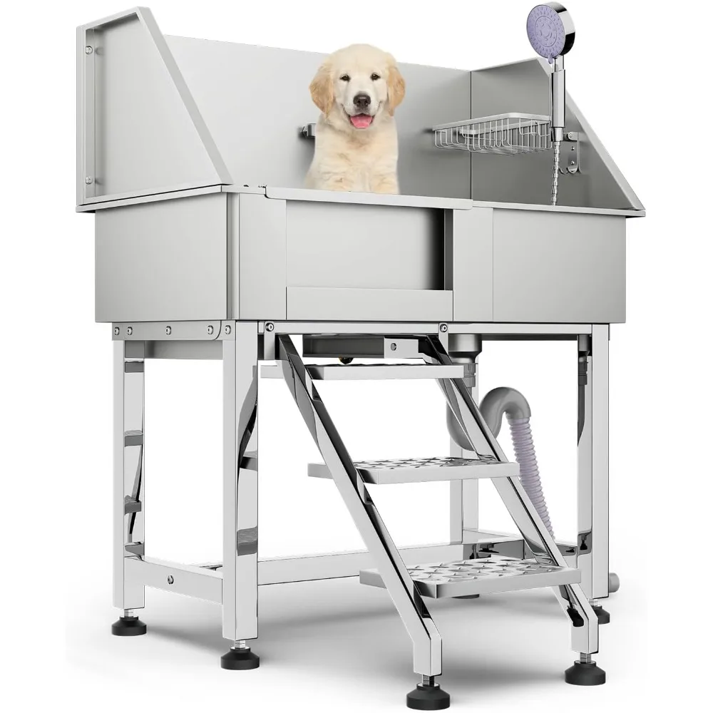 34" Dog Bath Tubs with Retractable Stairs for Home and Commercial, Professional Stainless Steel Dog Washing Station for Dogs
34" Dog Bath Tubs with Retractable Stairs for Home and Commercial, Professional Stainless Steel Dog Washing Station for Dogs