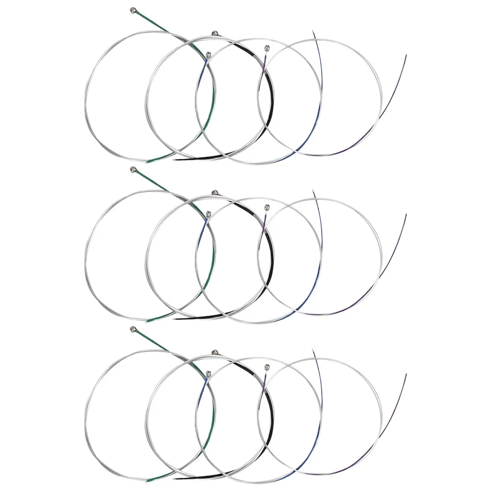 12pcs Violin Strings Full Set 4/4 Gdae Nickel-Plated Ball End For Replacement Rich Tone Stable Compatible With All Models