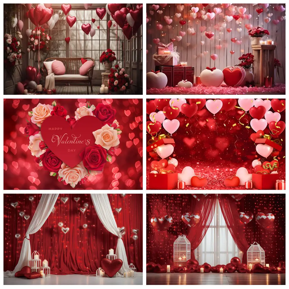Valentine's Day Backdrop For Photography Glitter Light Love Heart Balloon Red Rose Flowers Wedding Party Background Photo Studio
Valentine's Day Backdrop For Photography Glitter Light Love Heart Balloon Red Rose Flowers Wedding Party Background Photo Studio
