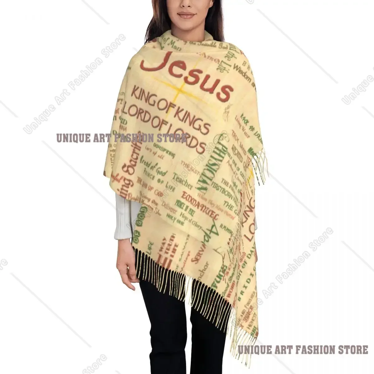 Custom Jesus Biblical References Tassel Scarf Soft Religious Christian Divine Mercy Shawls Wraps Ladies Winter Fall Scarves
Custom Jesus Biblical References Tassel Scarf Soft Religious Christian Divine Mercy Shawls Wraps Ladies Winter Fall Scarves