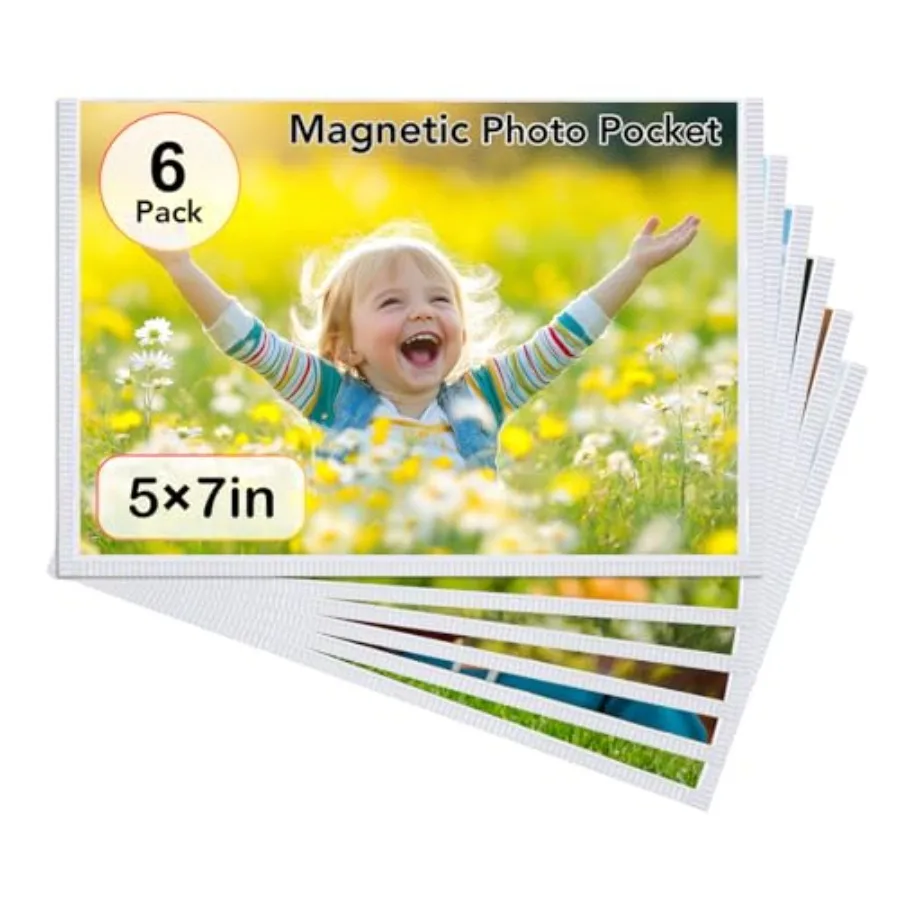 Magnetic Picture Frame, Holds 5X7 Inch Pictures, Reusable Magnet Fridge Photo Sleeves for Refrigerator, Locker, Office Cabinet,
Magnetic Picture Frame, Holds 5X7 Inch Pictures, Reusable Magnet Fridge Photo Sleeves for Refrigerator, Locker, Office Cabinet,