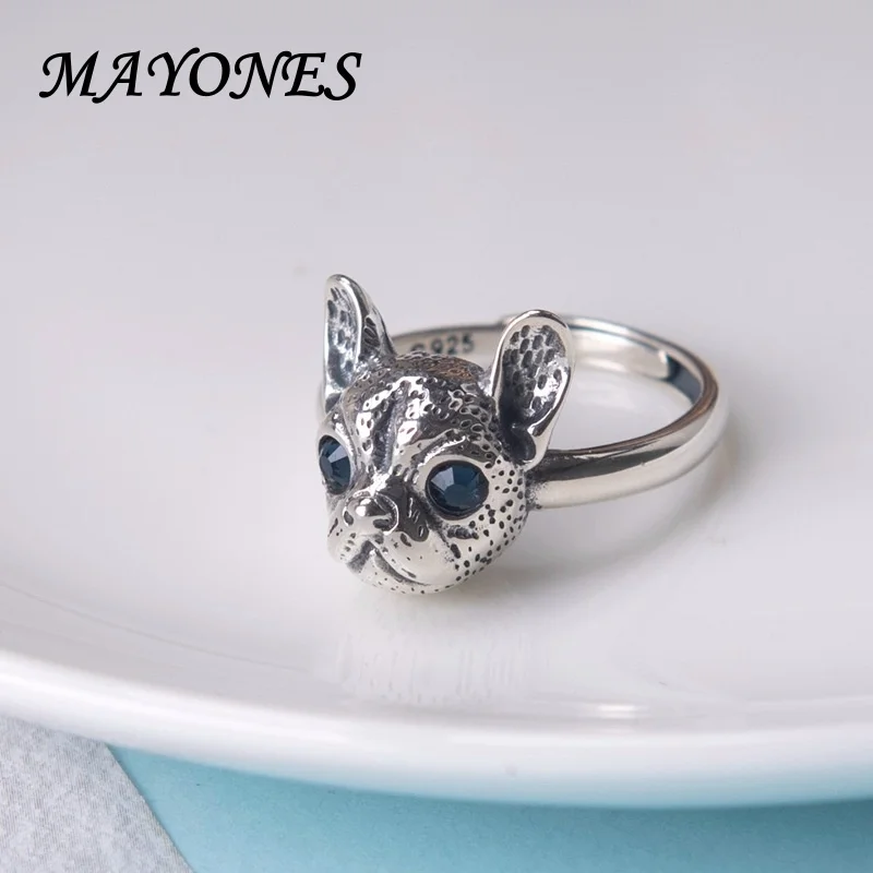 Retro handmade S925 silver craftsmanship cute and silly dog ring for women with cute small animal ring accessories
Retro handmade S925 silver craftsmanship cute and silly dog ring for women with cute small animal ring accessories