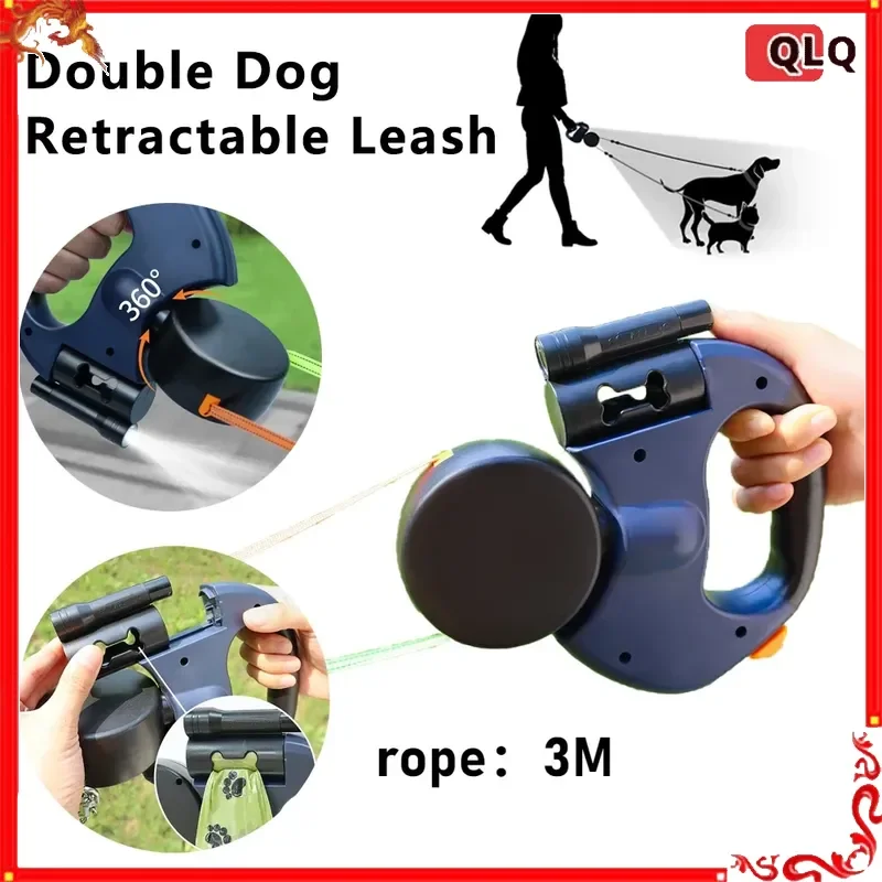 Auto Retractable Double Dog Leash Non Slip Frosted Ergonomic Handle Comfortable Grip For Small Medium Dogs Outdoor Walking
Auto Retractable Double Dog Leash Non Slip Frosted Ergonomic Handle Comfortable Grip For Small Medium Dogs Outdoor Walking