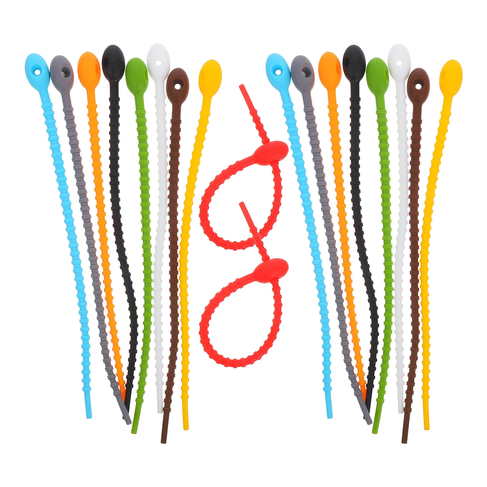 18Pcs Silicone Bundling Ties High Elasticity Self-Locking Reusable Cable Cord Management Straps for Kitchen Bbq Wire Organizer
18Pcs Silicone Bundling Ties High Elasticity Self-Locking Reusable Cable Cord Management Straps for Kitchen Bbq Wire Organizer