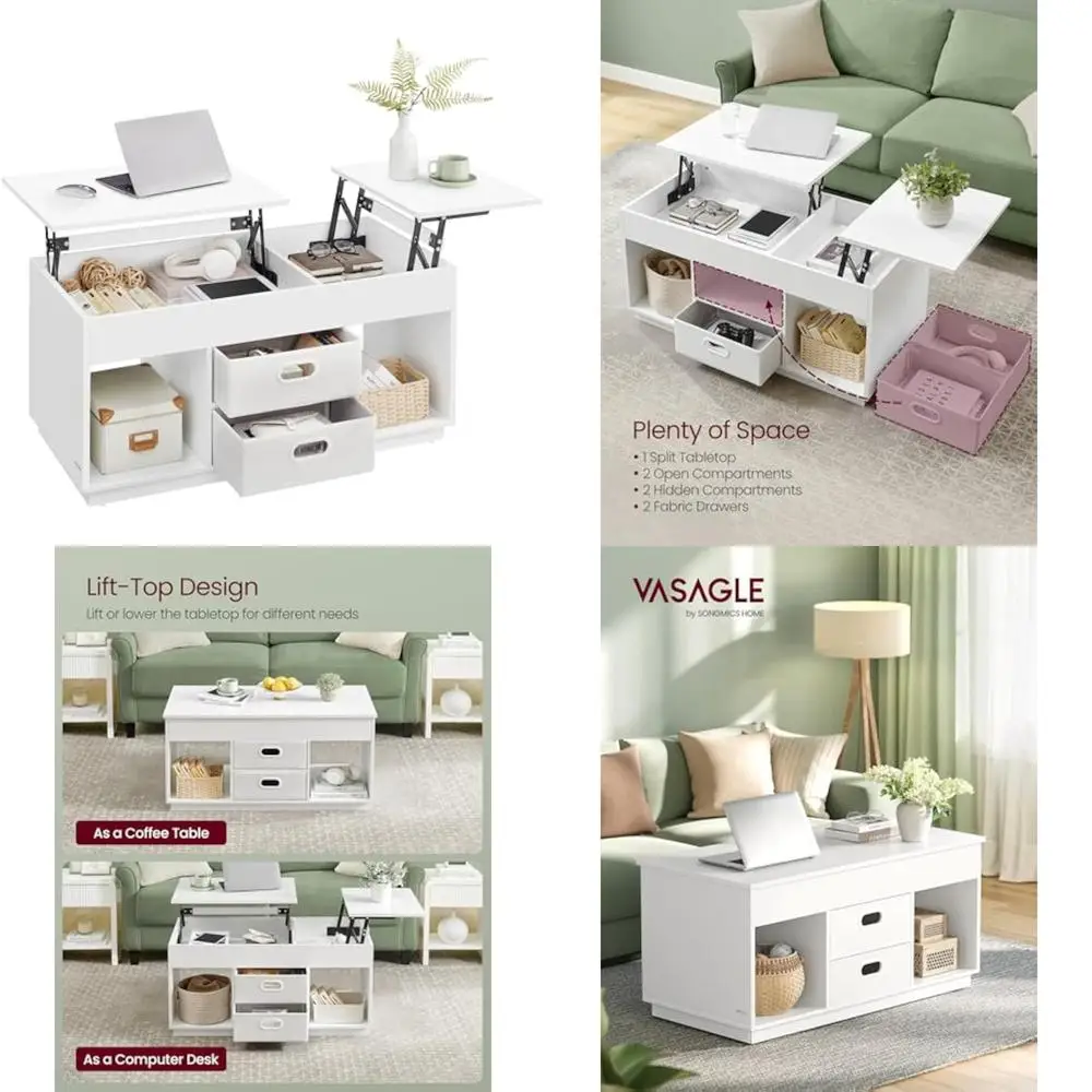 Lift Top Coffee Table with 2 Drawers, Hidden Storage, Center Table for Tabletop Use
Lift Top Coffee Table with 2 Drawers, Hidden Storage, Center Table for Tabletop Use