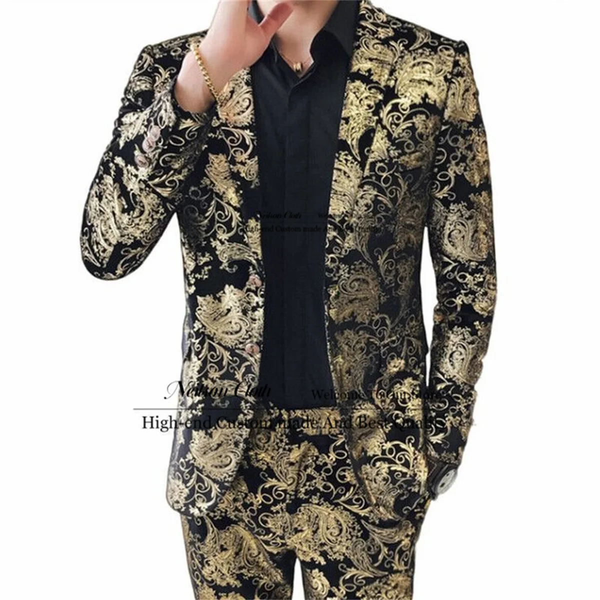 Fashion Jacquard Male Prom Blazers Customized Single Breasted Groom Wedding Tuxedos 2 Pieces Jacket Pants Sets Terno Masculino
Fashion Jacquard Male Prom Blazers Customized Single Breasted Groom Wedding Tuxedos 2 Pieces Jacket Pants Sets Terno Masculino