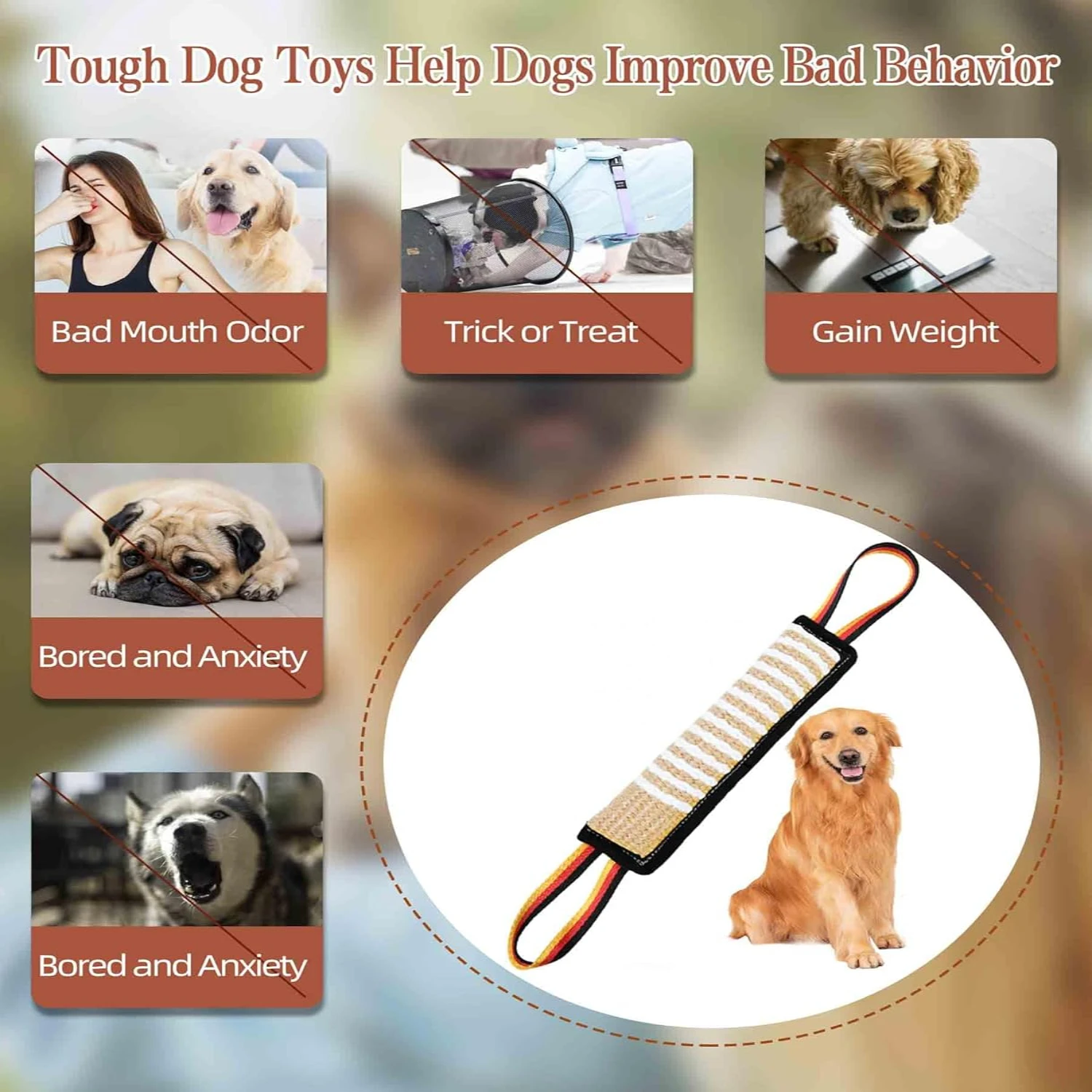 Interactive and durable training toy for dogs, perfect for small, medium, and large breeds. Made from sturdy jute material with
Interactive and durable training toy for dogs, perfect for small, medium, and large breeds. Made from sturdy jute material with