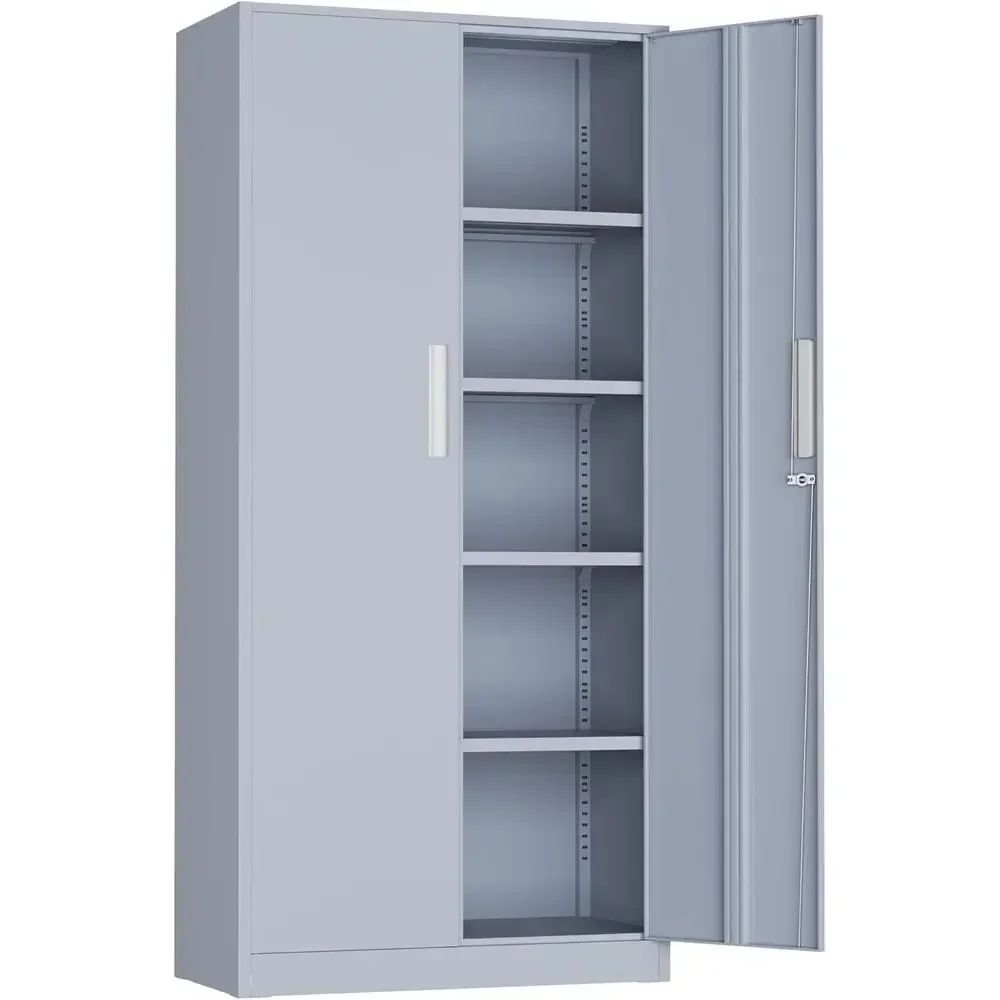 72 Inch Lockable Metal Storage Cabinet with 2 Doors and 4 Adjustable Shelves, Ideal for Tools, Office, or Home, Cement Grey - Sm
72 Inch Lockable Metal Storage Cabinet with 2 Doors and 4 Adjustable Shelves, Ideal for Tools, Office, or Home, Cement Grey - Sm