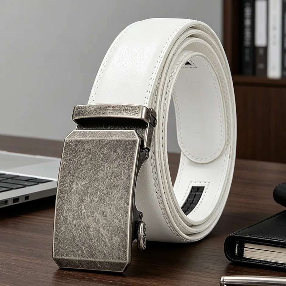 Plyesxale 2026 Men's Belt Cow Leather Belts Brand Fashion Automatic Buckle Black White Formal Belts for Men 3.5cm Width B963
Plyesxale 2026 Men's Belt Cow Leather Belts Brand Fashion Automatic Buckle Black White Formal Belts for Men 3.5cm Width B963