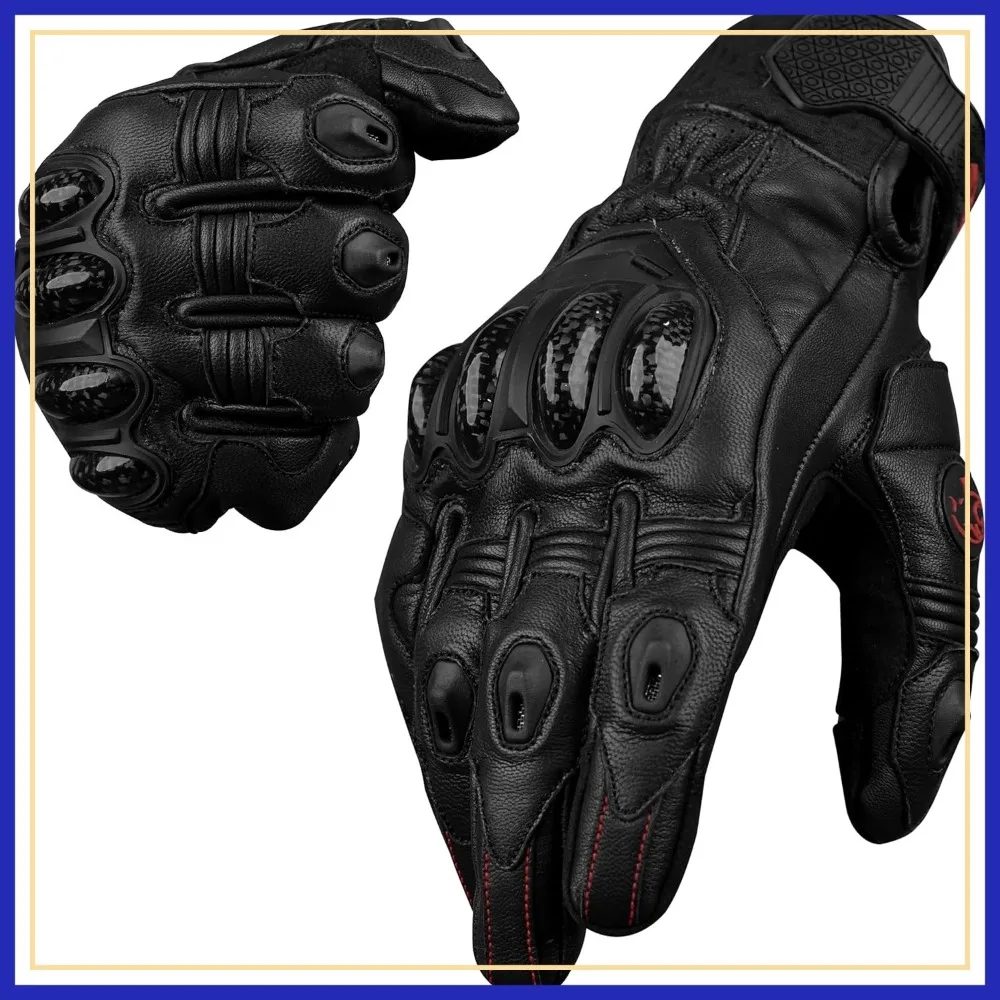 Leather Motorcycle Gloves with Carbon Fiber Knuckle Protection for Men Women Touchscreen Compatible
Leather Motorcycle Gloves with Carbon Fiber Knuckle Protection for Men Women Touchscreen Compatible