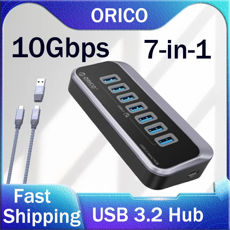 ORICO 7Port USB3.2 10Gbps Multi Interface USB Expander Desktop Hub Laptop Dock Splicer Type C Converter with Power Supply For PC
ORICO 7Port USB3.2 10Gbps Multi Interface USB Expander Desktop Hub Laptop Dock Splicer Type C Converter with Power Supply For PC