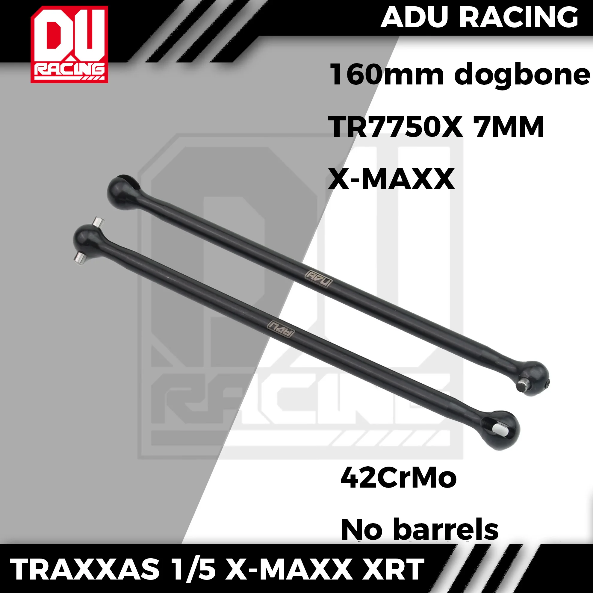 ADU RACING 42CrMo hard steel 7mm cvd driveshaft 160mm 7751X 7896 for TRAXXAS X-MAXX XRT WIDE XMAXX no barrels
ADU RACING 42CrMo hard steel 7mm cvd driveshaft 160mm 7751X 7896 for TRAXXAS X-MAXX XRT WIDE XMAXX no barrels
