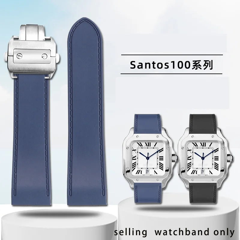 Waterproof silicone wristband for Cartier Santos 100 Santos series men's rubber watch strap 23mm 25mm bracelet accessories
Waterproof silicone wristband for Cartier Santos 100 Santos series men's rubber watch strap 23mm 25mm bracelet accessories