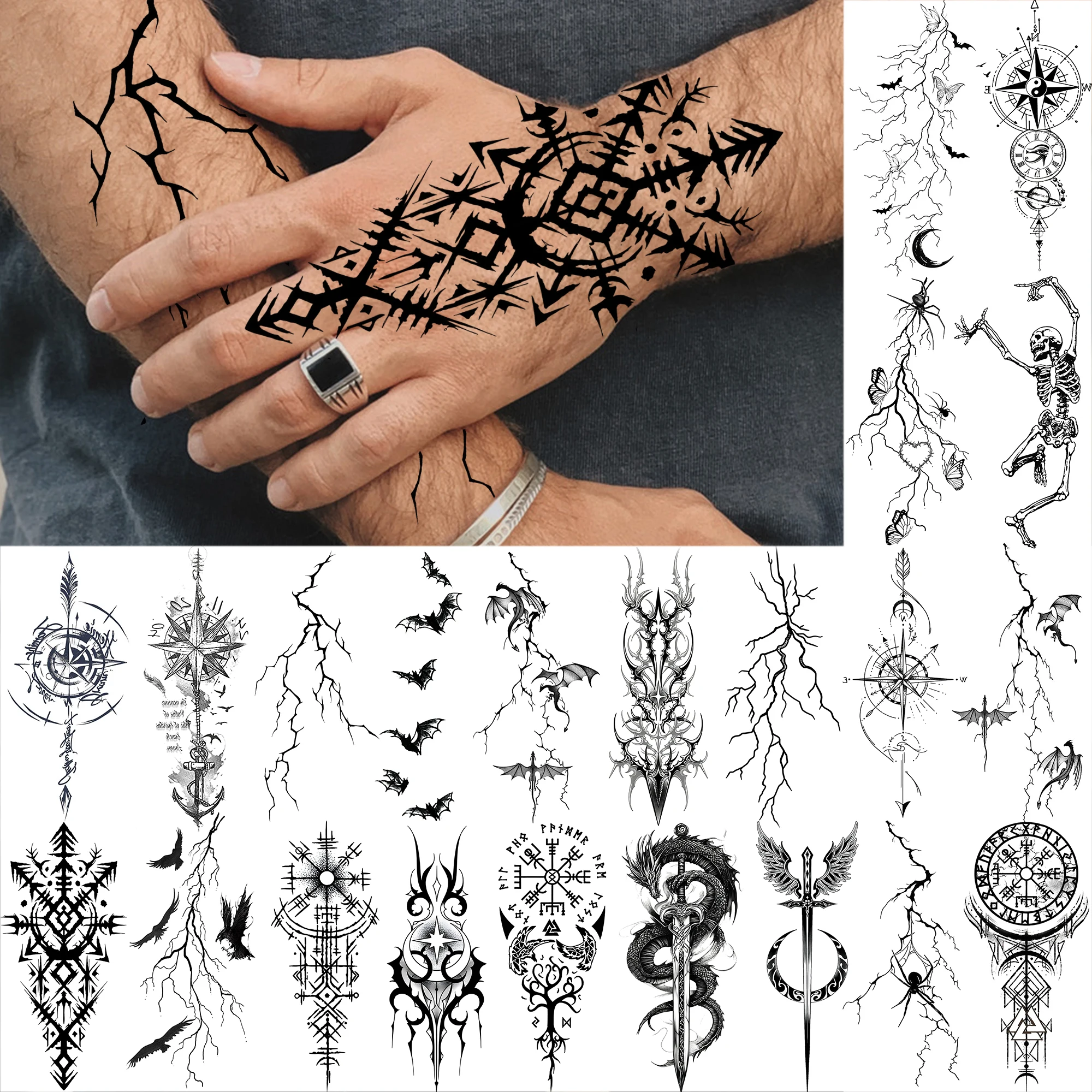 1 Sheet Crack Bat Skeleton Temporary Tattoos For Adult Hands Arm, Fake Tattoo Stickers Waterproof Long Lasting Realistic Tatoos
1 Sheet Crack Bat Skeleton Temporary Tattoos For Adult Hands Arm, Fake Tattoo Stickers Waterproof Long Lasting Realistic Tatoos