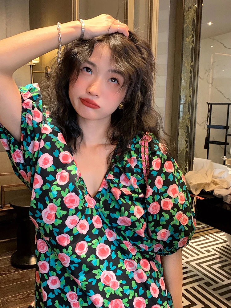 Floral Print Maxi Dress V-Neck Sleeveless Split Loose Fit Women's Korean Style High Waist Cotton Summer Dress Casual Travel
Floral Print Maxi Dress V-Neck Sleeveless Split Loose Fit Women's Korean Style High Waist Cotton Summer Dress Casual Travel