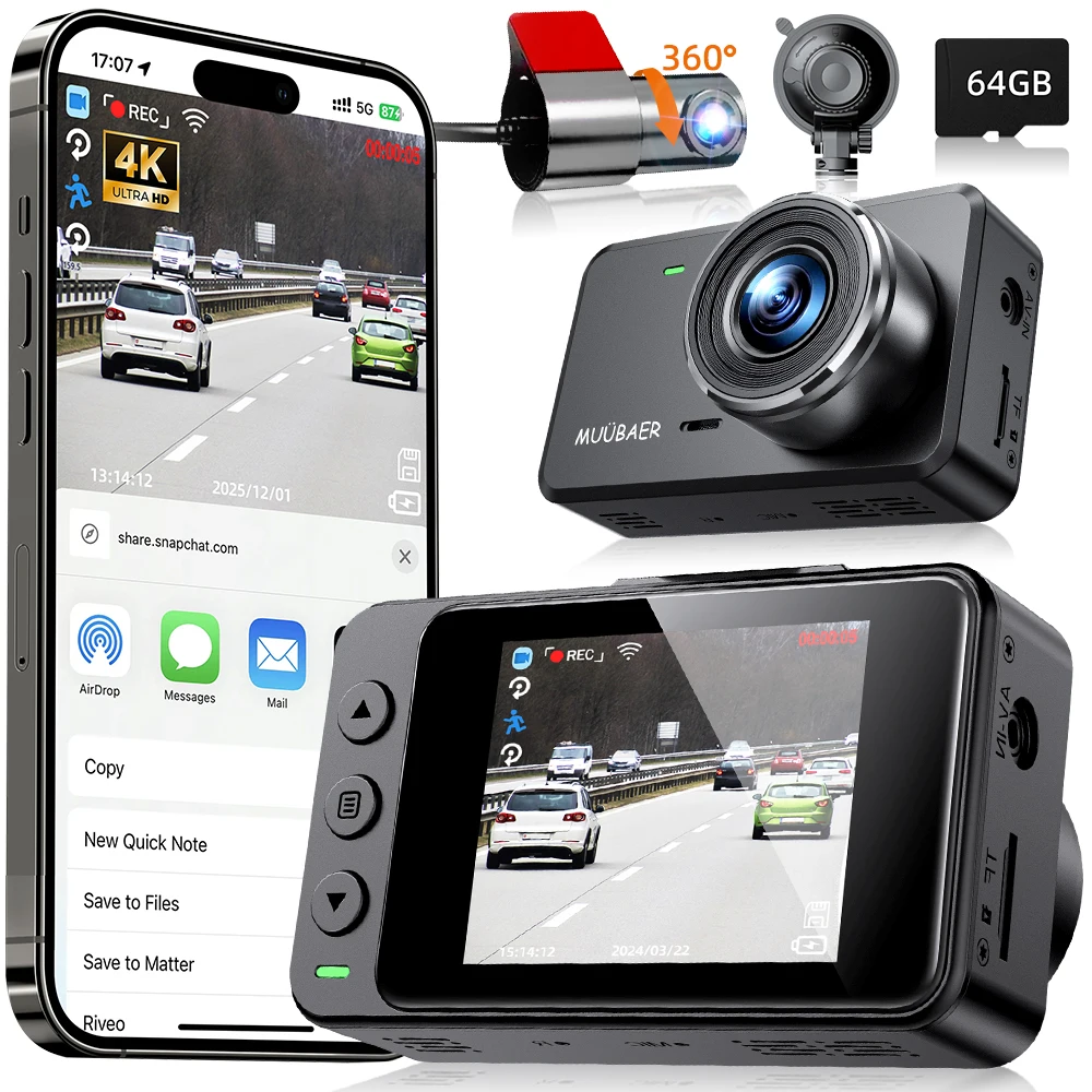 Видеорегистратор MUÜBAER GS63H Pro 4K+1080P 2,0-дюймовый IPS-экран 170 ° FOV Встроенный Wi-Fi автомобильный видеорегистратор G-сенсор 24-часовой монитор парковки Camare-подарок
Видеорегистратор MUÜBAER GS63H Pro 4K+1080P 2,0-дюймовый IPS-экран 170 ° FOV Встроенный Wi-Fi автомобильный видеорегистратор G-сенсор 24-часовой монитор парковки Camare-подарок