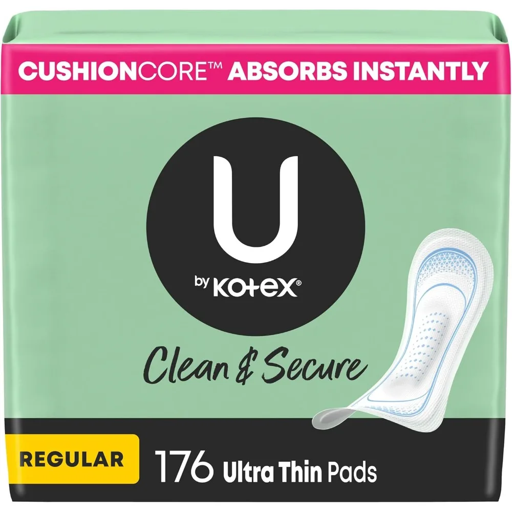 Ultra Thin Regular Pads with Secure Fit 176 Count Four Packs
Ultra Thin Regular Pads with Secure Fit 176 Count Four Packs