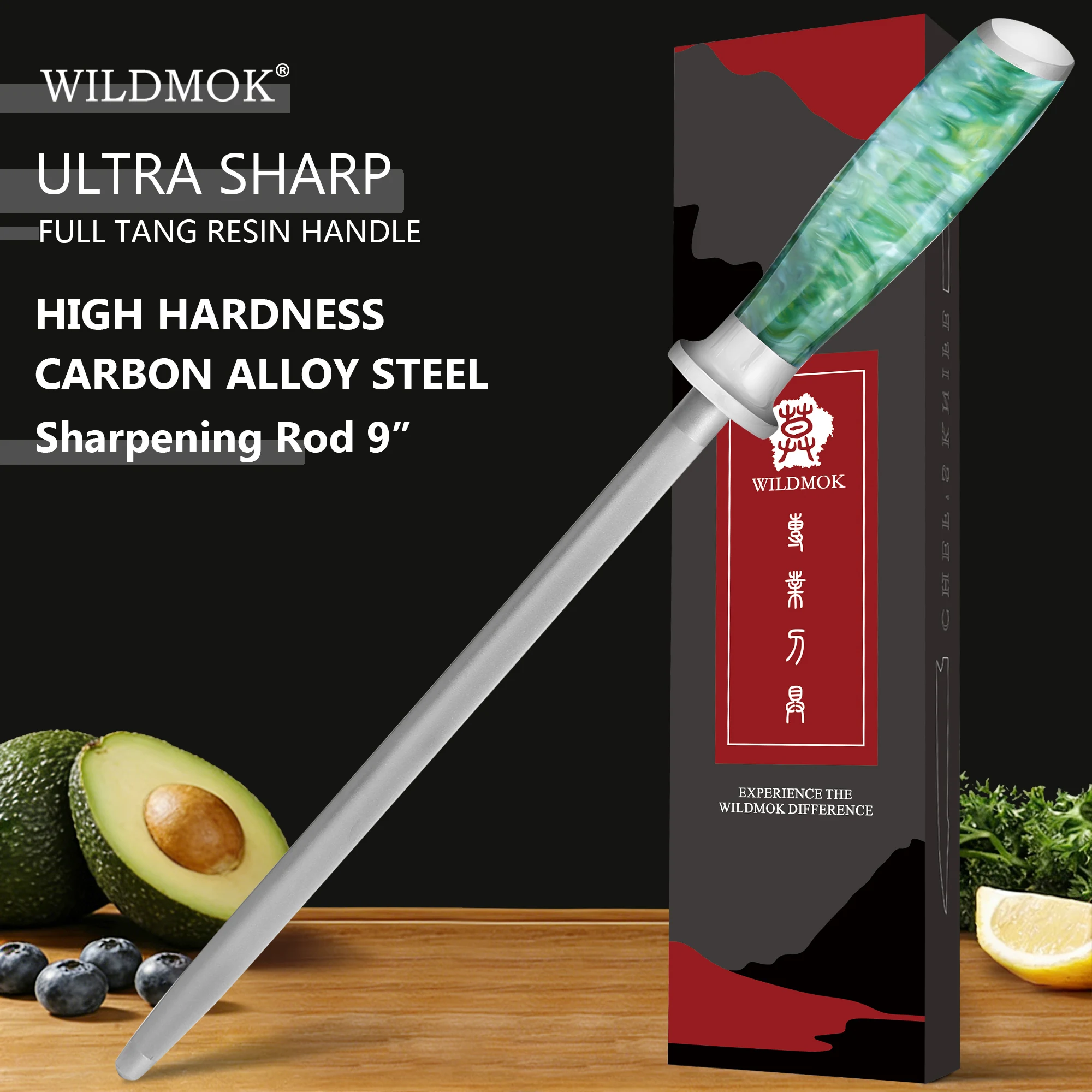 WILDMOK 9 Inch High Carbon Steel Sharpening Rod, Professional Kitchen Honing Steel Knife Sharpener for Daily Blade Polishing
WILDMOK 9 Inch High Carbon Steel Sharpening Rod, Professional Kitchen Honing Steel Knife Sharpener for Daily Blade Polishing