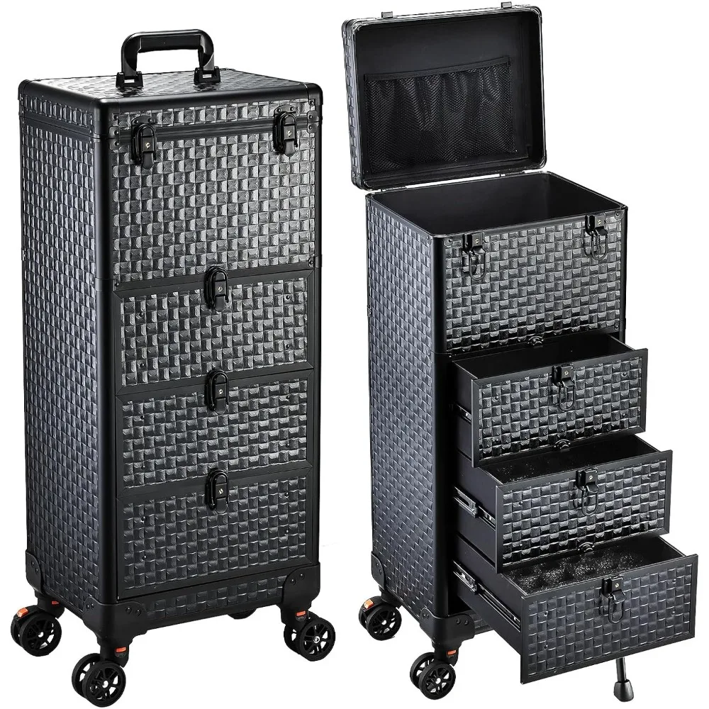Salon Cart with 3 Drawers Rolling Nail Trolley Station Makeup Train Case Cosmetology Organizer for Nail Tech Hairstylist
Salon Cart with 3 Drawers Rolling Nail Trolley Station Makeup Train Case Cosmetology Organizer for Nail Tech Hairstylist