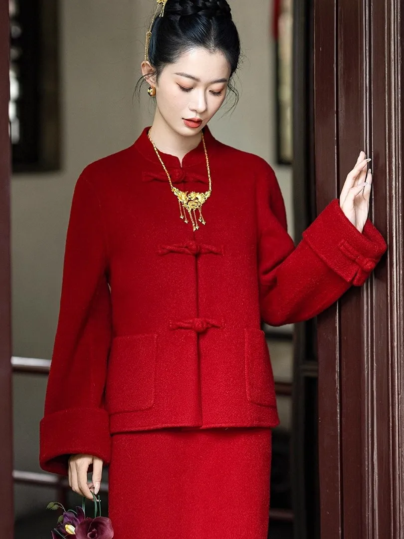 Red Wedding Dr Set New Chinese Sle Woolen Coat for Bride Winter Outfit Engagement Ceremony Formal Evening Gown
Red Wedding Dr Set New Chinese Sle Woolen Coat for Bride Winter Outfit Engagement Ceremony Formal Evening Gown