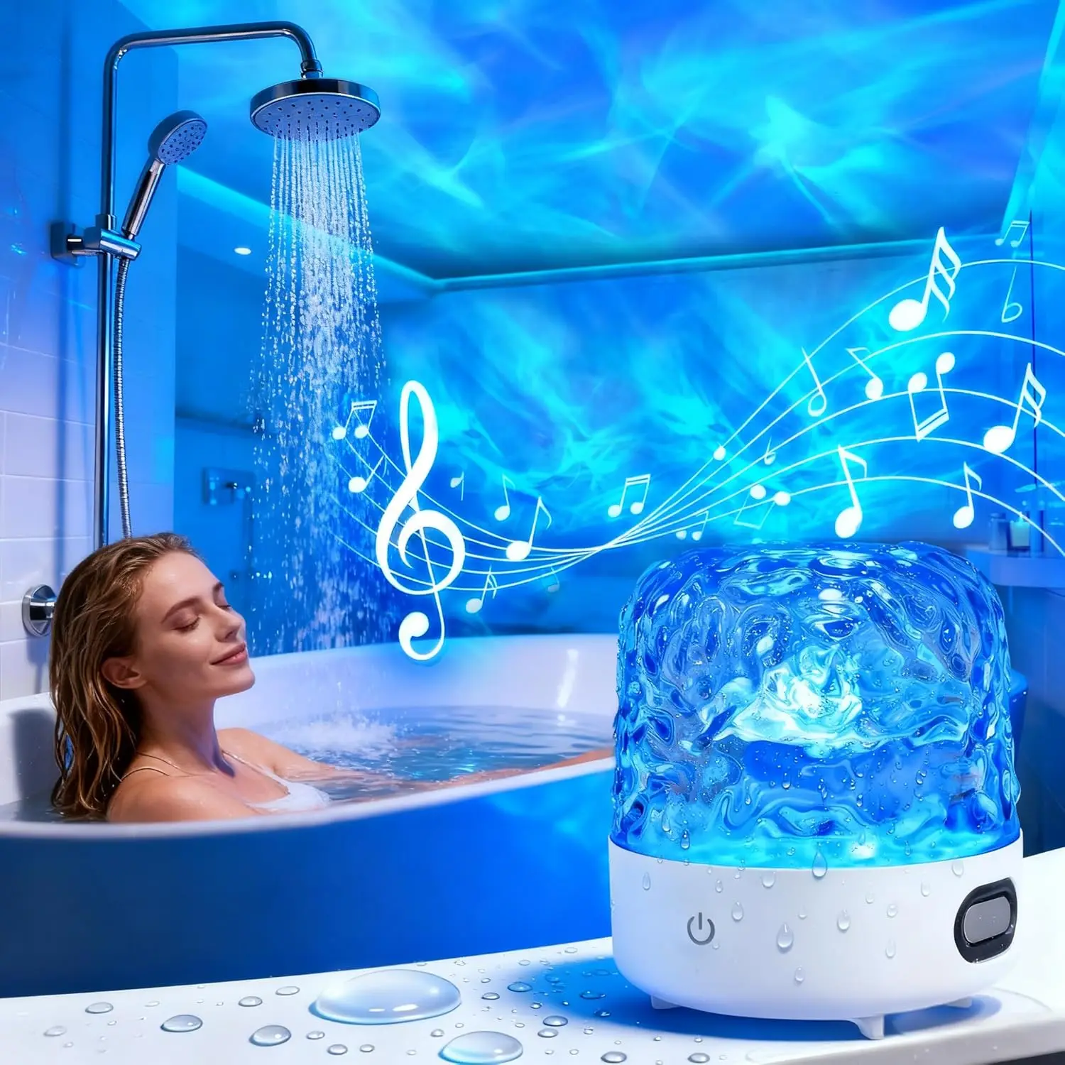 Bluetooth Shower Light Speaker, Waterproof, 16 Colors Ocean Wave Projector, Remote & Touch Control
Bluetooth Shower Light Speaker, Waterproof, 16 Colors Ocean Wave Projector, Remote & Touch Control