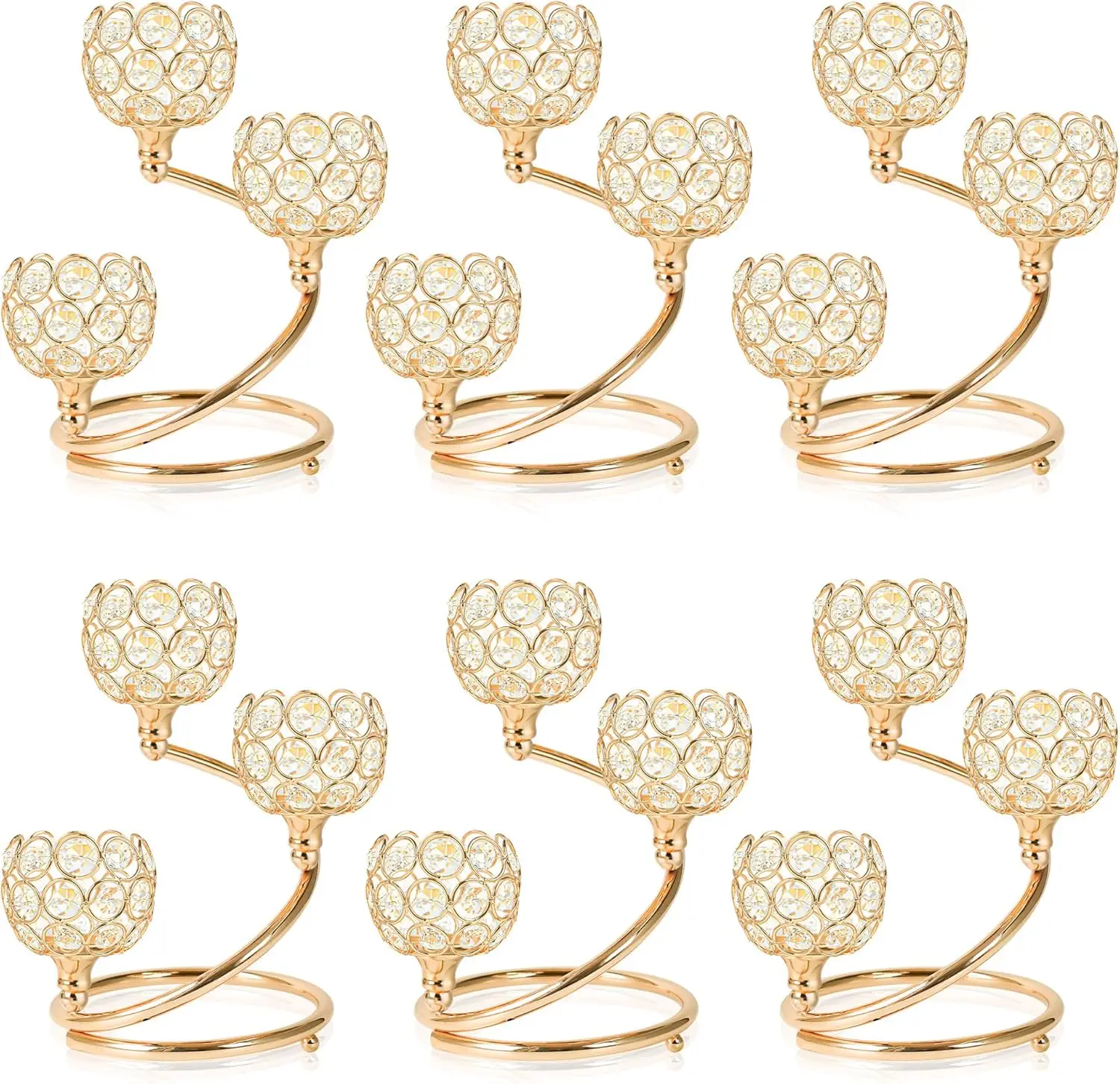 Elegant 5-Arm Metal Crystal Candle Holder Set of 3 - Gold Tea Light Centerpiece for Wedding, Anniversary & Party Table Decor
Elegant 5-Arm Metal Crystal Candle Holder Set of 3 - Gold Tea Light Centerpiece for Wedding, Anniversary & Party Table Decor