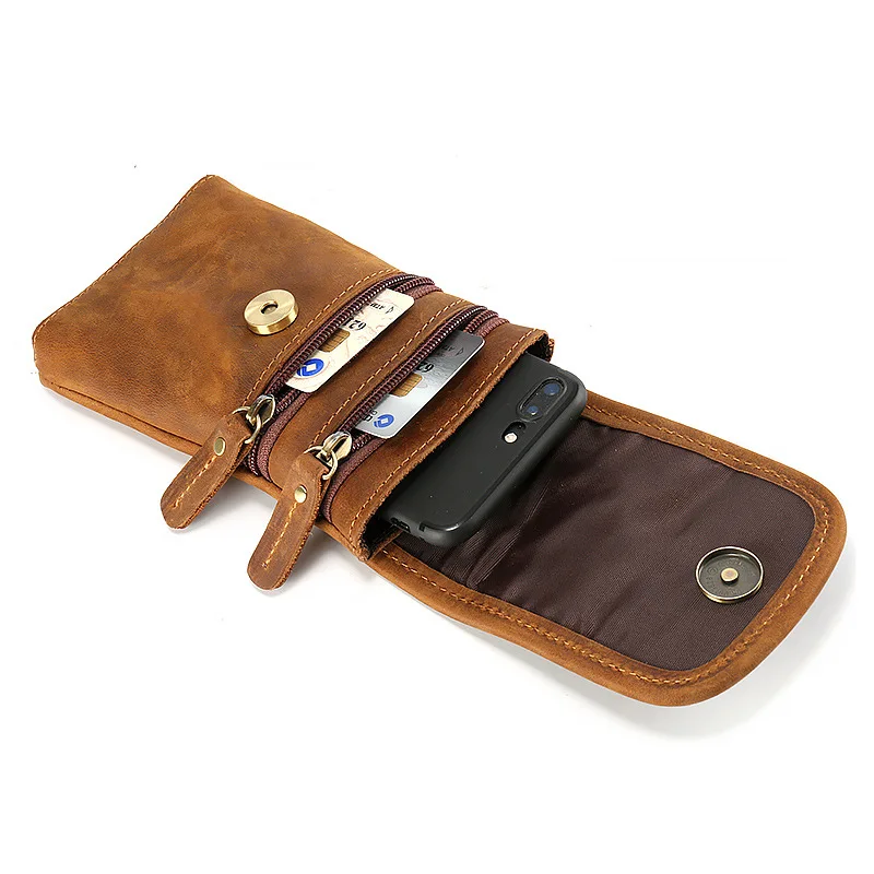 Handmade Waist Bag for Men Spor Genuine Leather Phone Bag Top Layer Cowhide Multi-Function Hanging Bag Retro Sle
Handmade Waist Bag for Men Spor Genuine Leather Phone Bag Top Layer Cowhide Multi-Function Hanging Bag Retro Sle