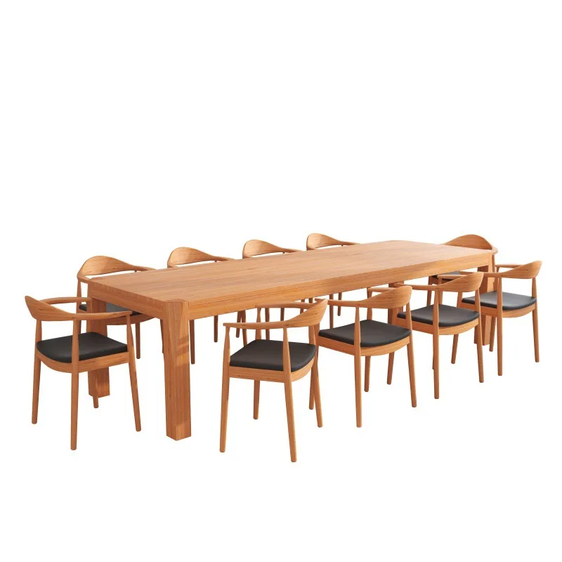 Nordic all solid wood conference table long table simple rectangular table office and chair combination
Nordic all solid wood conference table long table simple rectangular table office and chair combination