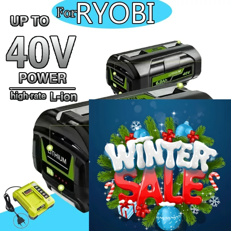 for Ryobi 6.0Ah 40V Li-Ion Rechargeable Battery 40V Cordless Power Tools Battery OP4040 OP40501 OP4050 OP4060A RY40502 RY40200
for Ryobi 6.0Ah 40V Li-Ion Rechargeable Battery 40V Cordless Power Tools Battery OP4040 OP40501 OP4050 OP4060A RY40502 RY40200