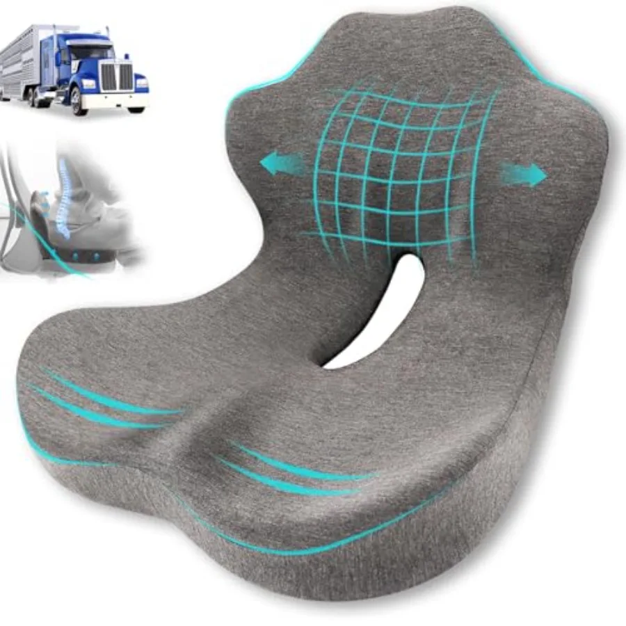 Seat Cushion, Memory Foam Truck Seat Cushion, L-Shaped Ergonomic Design Chair Cushion with Lumbar Support for Back Pressure Rel
Seat Cushion, Memory Foam Truck Seat Cushion, L-Shaped Ergonomic Design Chair Cushion with Lumbar Support for Back Pressure Rel