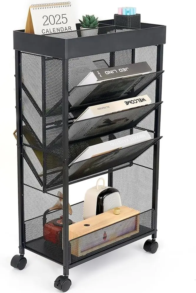Пятиуровневая передвижная тележка для книг на колесах, мобильный органайзер для хранения для учебы, офиса, кухни, класса
Пятиуровневая передвижная тележка для книг на колесах, мобильный органайзер для хранения для учебы, офиса, кухни, класса