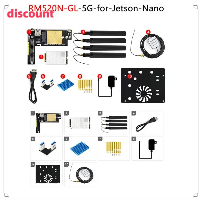 RM520N GL 5G Module For Jetson Nano 5G/4G/3G Expansion Board For Regions With 5G Sub-6G Signal Coverage US Plug Durable
RM520N GL 5G Module For Jetson Nano 5G/4G/3G Expansion Board For Regions With 5G Sub-6G Signal Coverage US Plug Durable