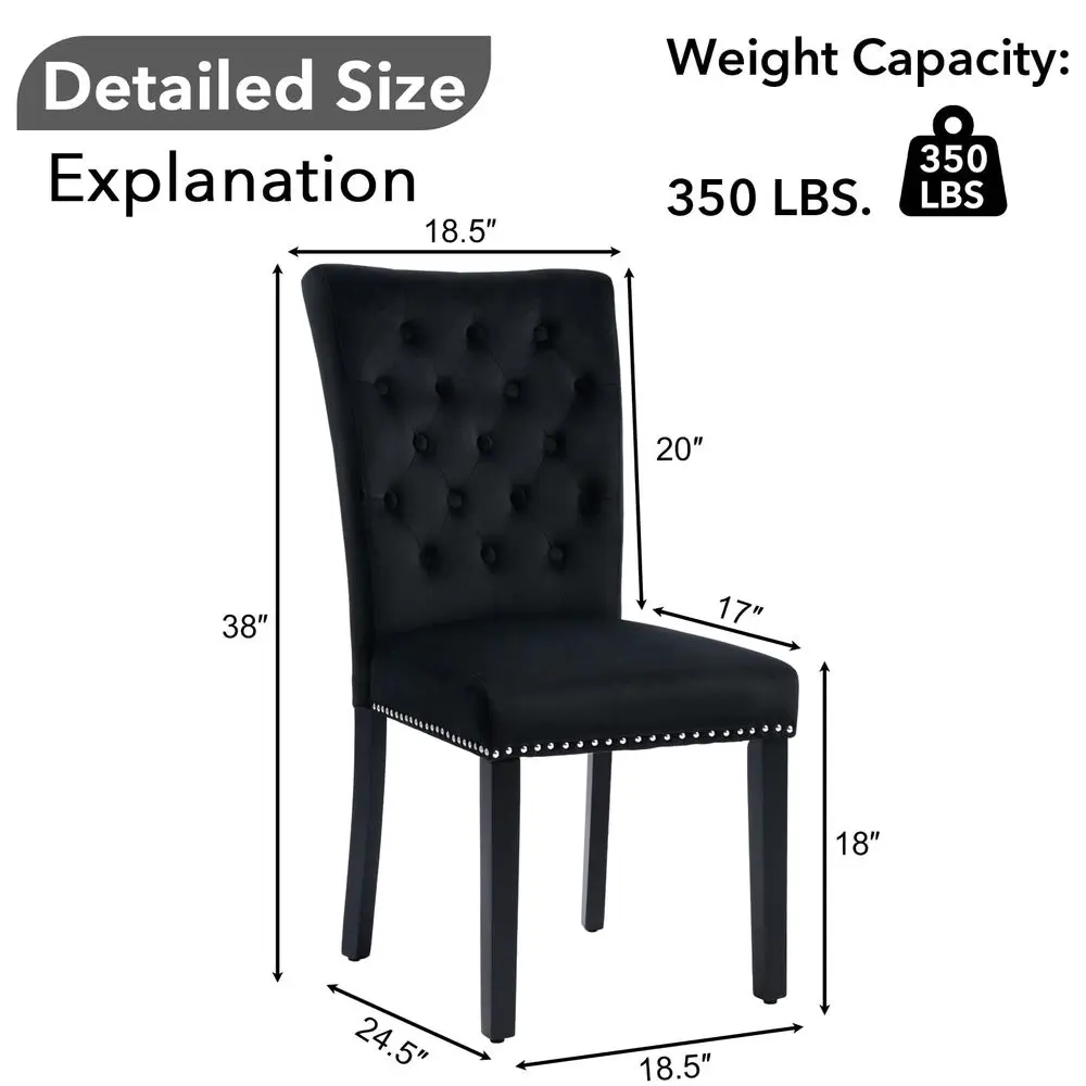 Velvet Dining Kitchen Chair Set of 4, Parsons Upholstered Dining Room Chair, Wood Accent Chair with Nailed Trim, Black
Velvet Dining Kitchen Chair Set of 4, Parsons Upholstered Dining Room Chair, Wood Accent Chair with Nailed Trim, Black