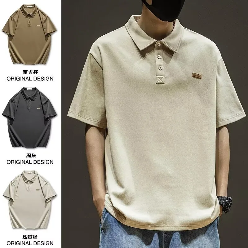 Solid Short Sleeved Polo Shirt Men's T-shirt 2026 Summer New Business Casual Loose T-shirt for Men Korean Fashion Men Clothing
Solid Short Sleeved Polo Shirt Men's T-shirt 2026 Summer New Business Casual Loose T-shirt for Men Korean Fashion Men Clothing