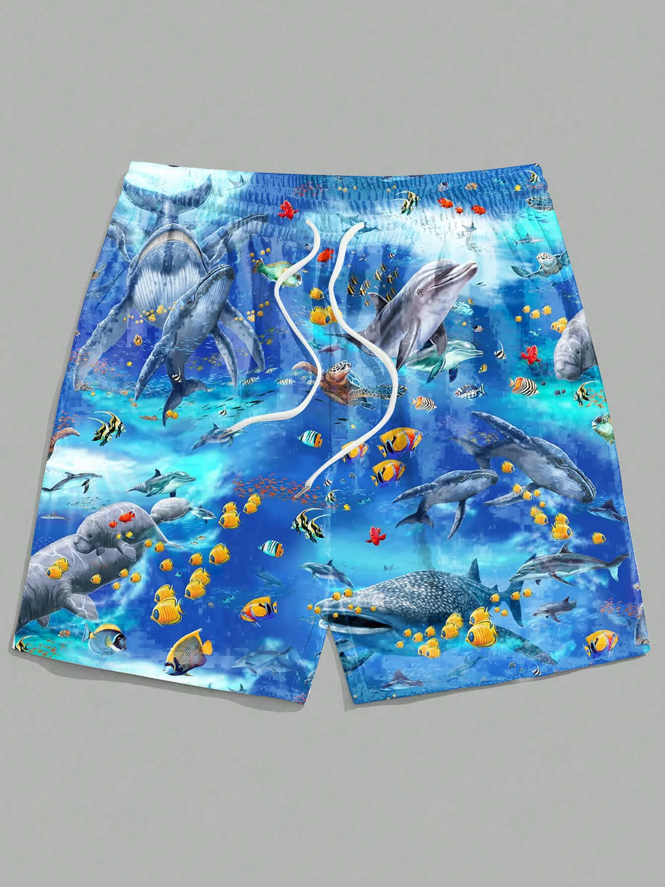 Мужские гавайские шорты премиум-класса с 3D-принтом — супер повседневный узор подводного кита, идеально подходит для летних каникул и пляжных вечеринок 
Мужские гавайские шорты премиум-класса с 3D-принтом — супер повседневный узор подводного кита, идеально подходит для летних каникул и пляжных вечеринок