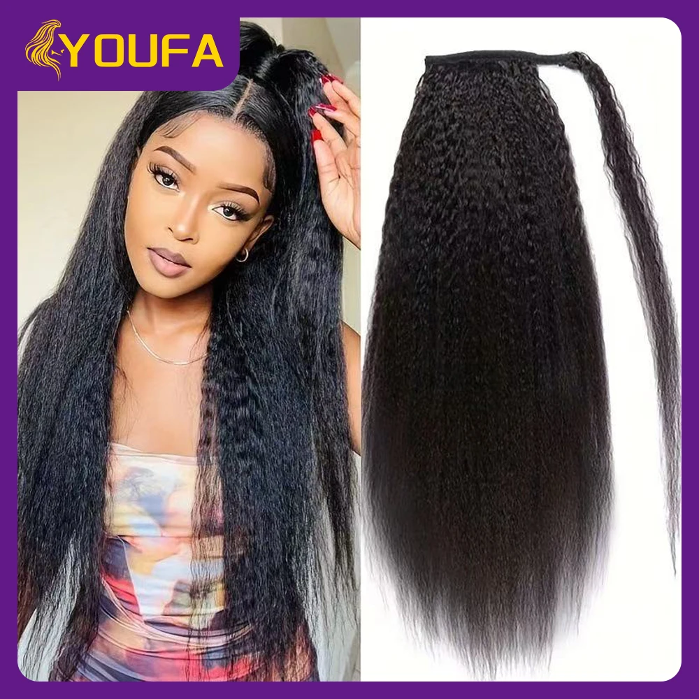 Kinky Straight Ponytail Human Hair Extensions 80g Wrap Around Clip In Ponytail Natural Black 1B Perm Yaki Human Hair Ponytail
Kinky Straight Ponytail Human Hair Extensions 80g Wrap Around Clip In Ponytail Natural Black 1B Perm Yaki Human Hair Ponytail