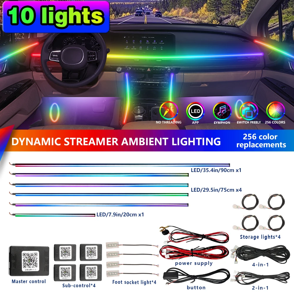 FILIPLI Waterproof 64 Color Music Sync LED RGB Atmosphere Lamp Voice Control Phone Connectable Car Mood Lights
FILIPLI Waterproof 64 Color Music Sync LED RGB Atmosphere Lamp Voice Control Phone Connectable Car Mood Lights
