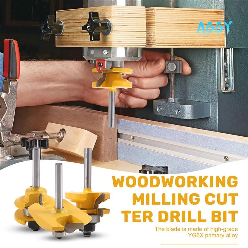 ABBY-3Pc1/4 Shank Raised Panel Cabinet Door Router Bit Set - 3 Bit Ogee Woodworking Cutter Woodworking Router Bits
ABBY-3Pc1/4 Shank Raised Panel Cabinet Door Router Bit Set - 3 Bit Ogee Woodworking Cutter Woodworking Router Bits