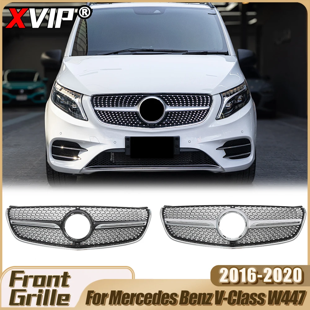 XVIP Chrome Silver Diamonds Style Front Bumper Grille For Mercedes Benz V-Class W447 V250 V260 2016-20 Grill Tuning Accessories
XVIP Chrome Silver Diamonds Style Front Bumper Grille For Mercedes Benz V-Class W447 V250 V260 2016-20 Grill Tuning Accessories