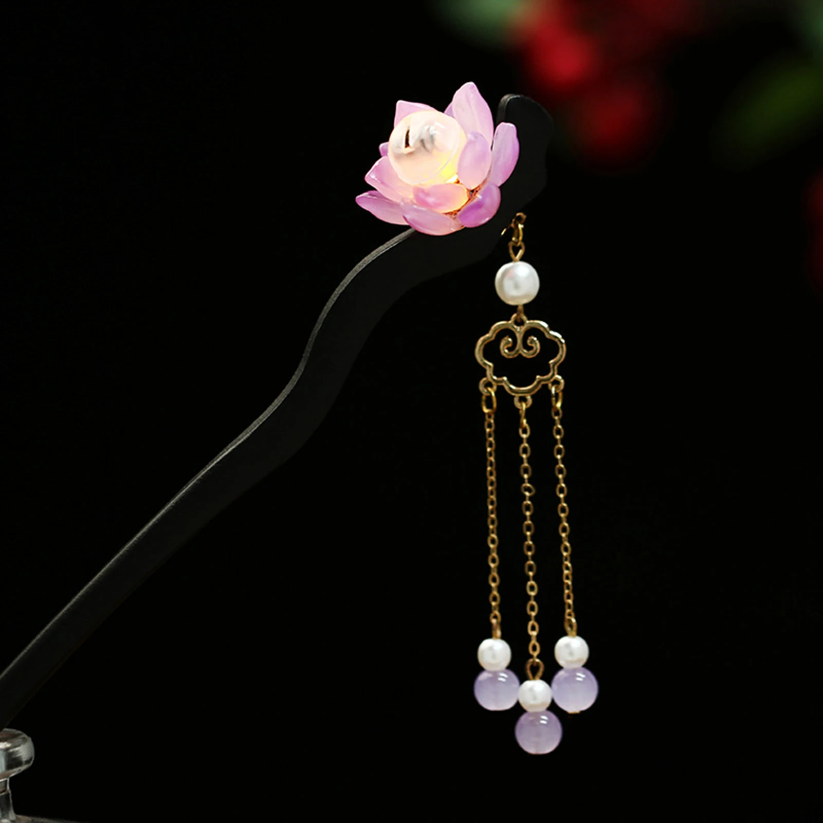 New Chinese Style Light Up Lotus Hairpin Ethnic Style Flower Tassel Hair Clasp Sticks Women Girls Exquisite Hair Accessories
New Chinese Style Light Up Lotus Hairpin Ethnic Style Flower Tassel Hair Clasp Sticks Women Girls Exquisite Hair Accessories