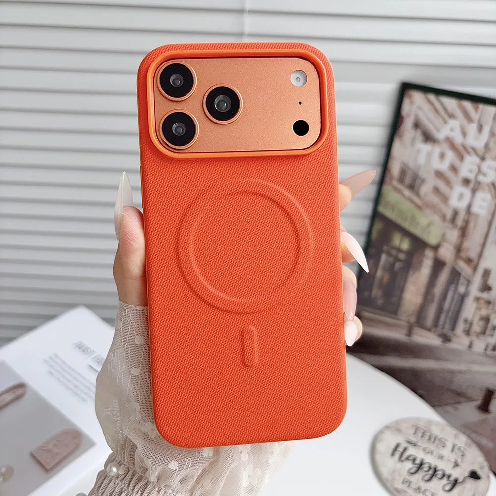 Luxury Leather-Texture Magnetic Phone Case for IPhone 17 16 Pro Max for Magsafe Wireless Charging Back Cover
Luxury Leather-Texture Magnetic Phone Case for IPhone 17 16 Pro Max for Magsafe Wireless Charging Back Cover
