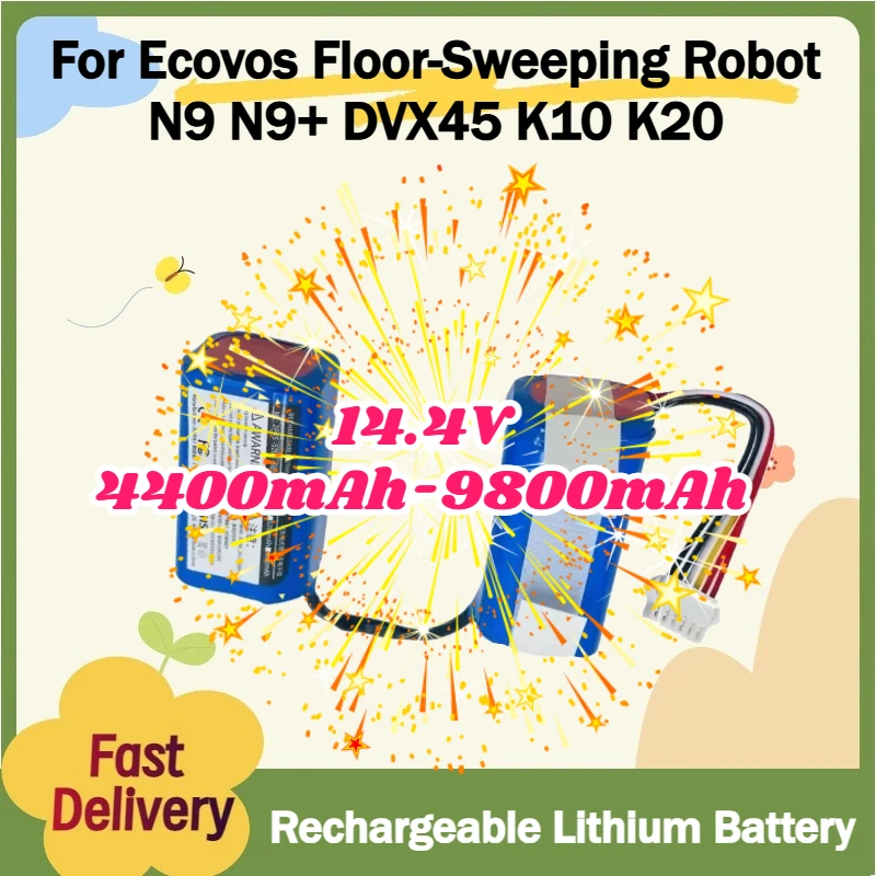 For Ecovos Floor-Sweeping Robot N9 N9+ DVX45 K10 K20 Replaceable Battery Accessories 14.4V 4400mAh-9800mAh 18650 Lithium Battery
For Ecovos Floor-Sweeping Robot N9 N9+ DVX45 K10 K20 Replaceable Battery Accessories 14.4V 4400mAh-9800mAh 18650 Lithium Battery