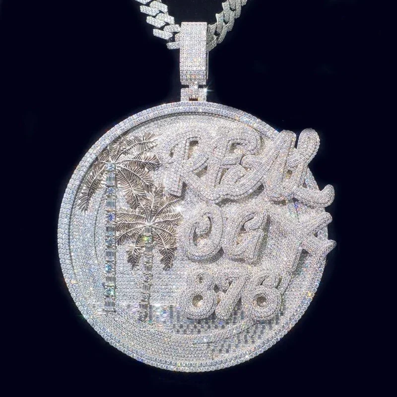 Iced Out Pendant Hiphop Jewelry 925 Sterling Silver Luxury Big Round Shape VVS Custom Moissanite Pendant
Iced Out Pendant Hiphop Jewelry 925 Sterling Silver Luxury Big Round Shape VVS Custom Moissanite Pendant