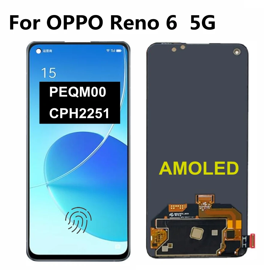 6.43 AMOLED For OPPO Reno6 5G LCD Touch Screen Digitizer Assembly Replacement for Oppo Reno 6 5G lcd PEQM00 CPH2251
6.43 AMOLED For OPPO Reno6 5G LCD Touch Screen Digitizer Assembly Replacement for Oppo Reno 6 5G lcd PEQM00 CPH2251