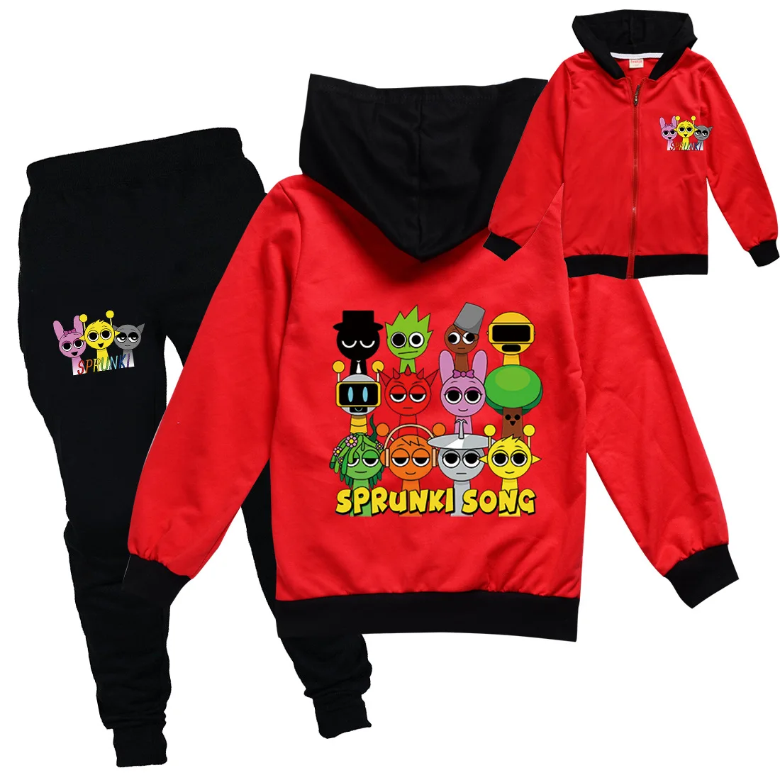 Cartoon Sprunki Clothes Set Kids Sprunky Incredibox Jumper Boys Spring Fall Outfits Girls Hooded Zipper Jackets Pants 2pcs Sets
Cartoon Sprunki Clothes Set Kids Sprunky Incredibox Jumper Boys Spring Fall Outfits Girls Hooded Zipper Jackets Pants 2pcs Sets