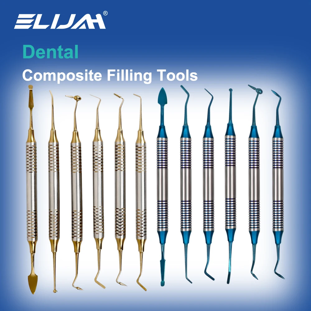 ELIJAH 6Pcs Dental Resin Spatulas Composite Filling Spatula Titanium Plated Head Resin Filler Thick Handle Dentistry Tools
ELIJAH 6Pcs Dental Resin Spatulas Composite Filling Spatula Titanium Plated Head Resin Filler Thick Handle Dentistry Tools