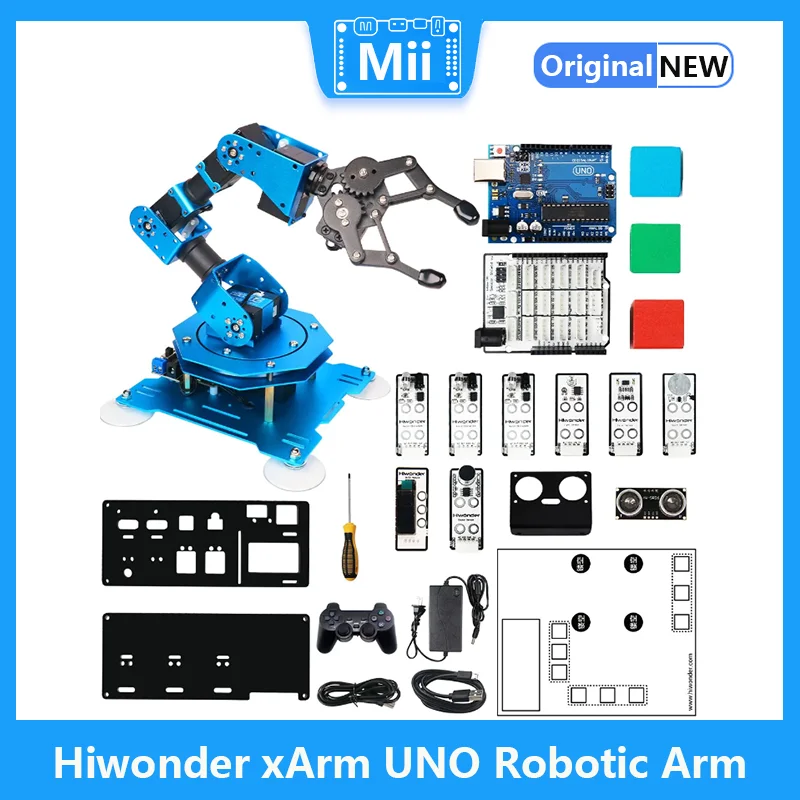 Роботизированная рука Hiwonder xArm UNO с комплектом датчиков вторичного развития
Роботизированная рука Hiwonder xArm UNO с комплектом датчиков вторичного развития